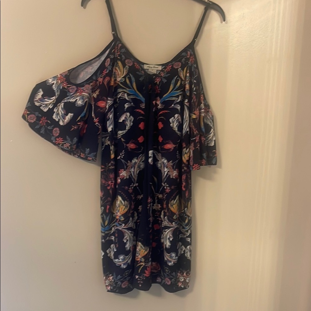 Flying Tomato Black Floral Cold Shoulder Midi Dress